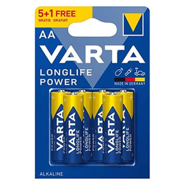 Baterie alkalická, AA (LR6), AA, 1.5V, Varta, blistr, 6-pack, VAR-LR6BL5-1, Longlife Power?v=1754136002