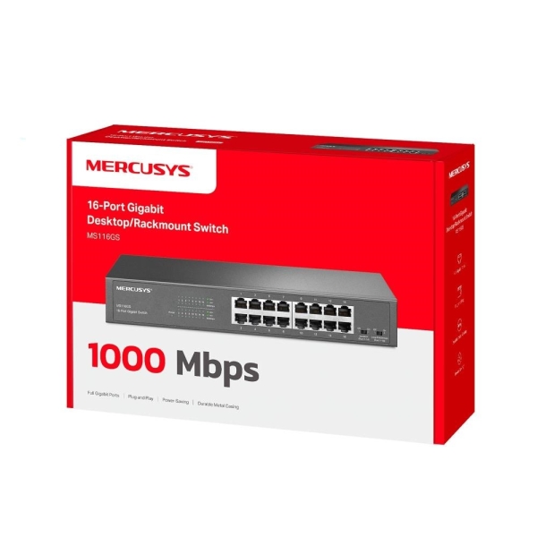 MERCUSYS switch MS116GS (16xGbE, fanless)