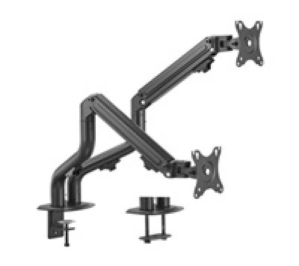 GEMBIRD Držák 2 monitorů na stůl MA-DA2-02, naklápěcí, až do 32” a 8kg, černý?v=1750226402
