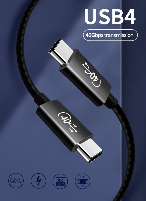 PREMIUMCORD Kabel USB4™ 40Gbps 8K@60Hz Thunderbolt 3, 0,5m