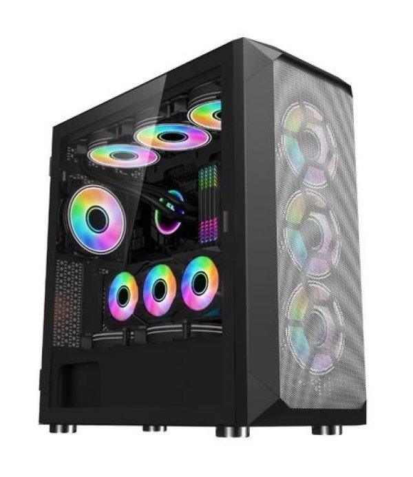 1stCOOL skříň Wind Storm Black MiddleTower, AU, USB3.0, bez zdroje, černá