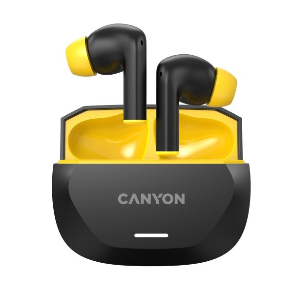 CANYON headset HEXAGON 7 TWS ANC+ENC Wireless Charge Black Yellow
