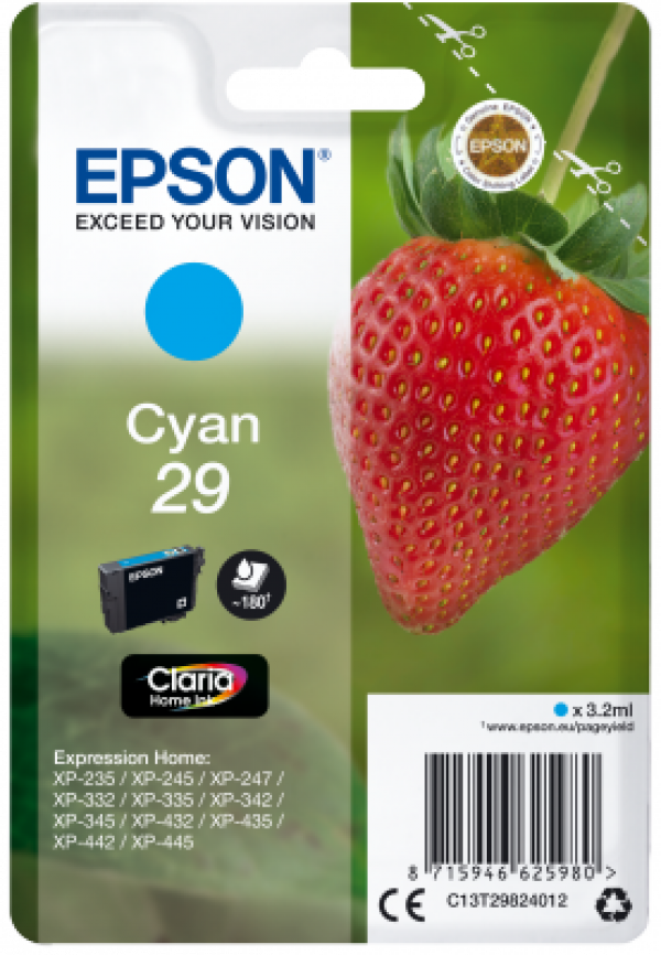 Náplň Epson 29, C13T29824012 azurová