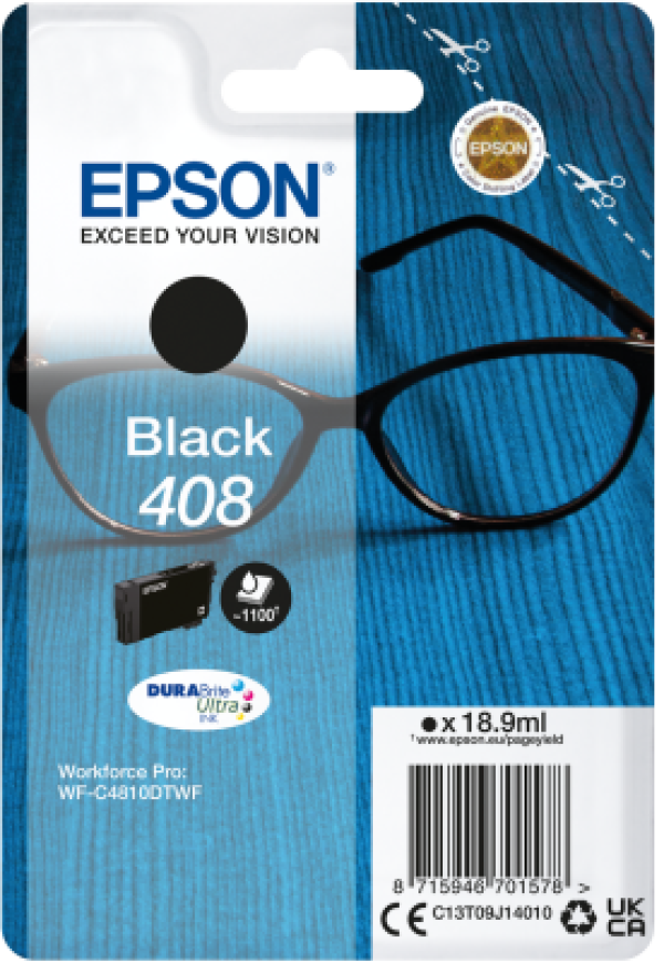 Náplň EPSON C13T09J14010, 408 DURABrite Ultra Ink černá (18,9 ml)