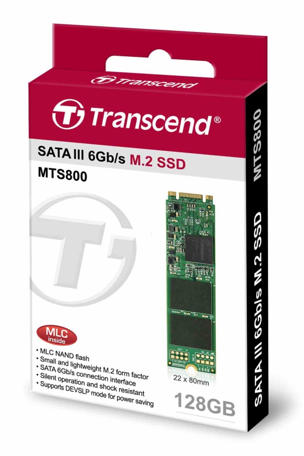 TRANSCEND Industrial SSD MTS800S 128GB, M.2 2280, SATA III 6Gb/s, MLC