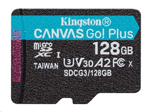Kingston paměťová karta 128GB microSDXC Canvas Go Plus Gen4 C10 UHS-I U3