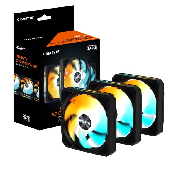 GIGABYTE ventilátor EZ CHAIN FAN 3-PACK, 3x120mm, černá