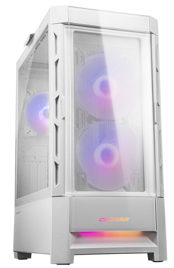 COUGAR PC skříň DUOFACE Pro White Mid Tower Airflow Front Panel TG Left Panel 2 x ARGB 140mm & 1x 120mm Fans