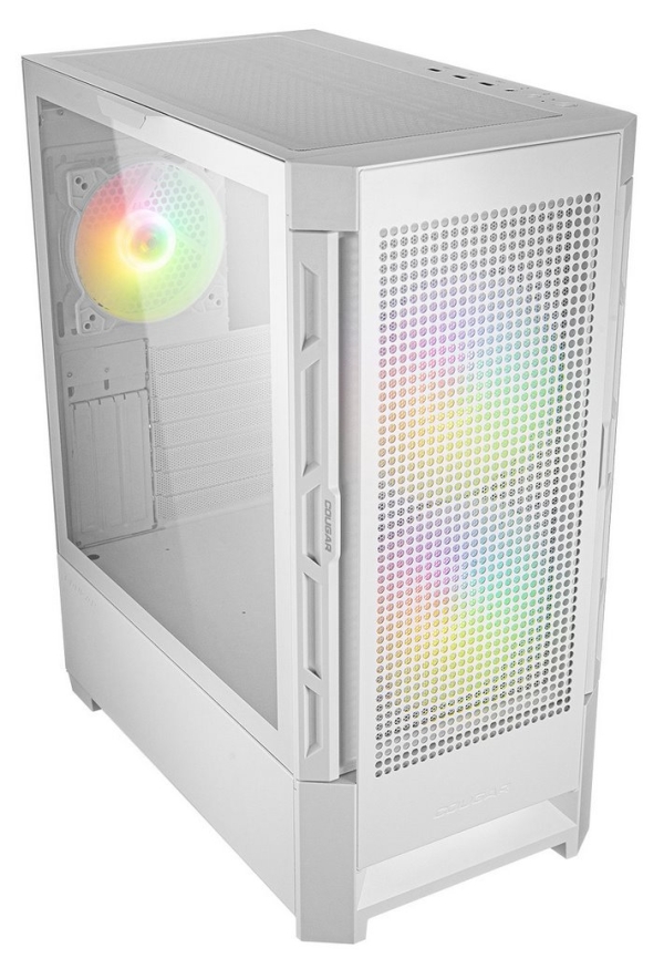 COUGAR PC skříň DUOFACE Pro White Mid Tower Airflow Front Panel TG Left Panel 2 x ARGB 140mm & 1x 120mm Fans