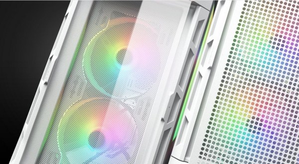 COUGAR PC skříň DUOFACE Pro White Mid Tower Airflow Front Panel TG Left Panel 2 x ARGB 140mm & 1x 120mm Fans