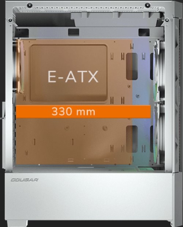 COUGAR PC skříň DUOFACE Pro White Mid Tower Airflow Front Panel TG Left Panel 2 x ARGB 140mm & 1x 120mm Fans