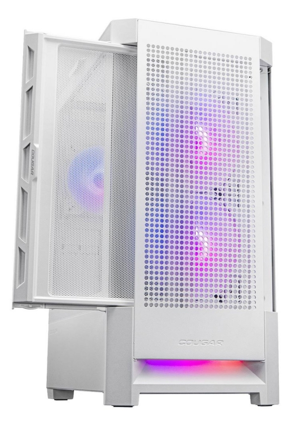 COUGAR PC skříň DUOFACE Pro White Mid Tower Airflow Front Panel TG Left Panel 2 x ARGB 140mm & 1x 120mm Fans