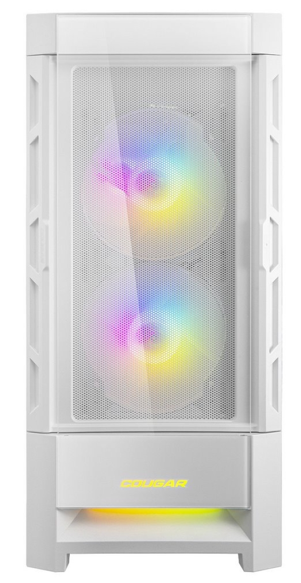 COUGAR PC skříň DUOFACE Pro White Mid Tower Airflow Front Panel TG Left Panel 2 x ARGB 140mm & 1x 120mm Fans