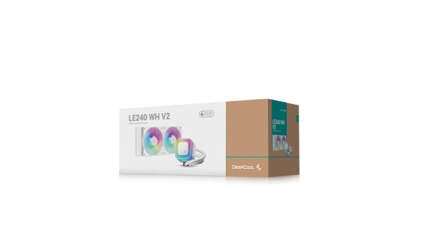 DEEPCOOL Vodní chladič LE240 WH V2, ARGB, 2x120mm, AM5, LGA1851, bílá