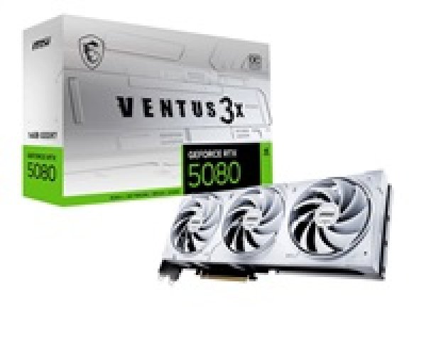 MSI VGA NVIDIA GeForce RTX 5080 16G VENTUS 3X OC WHITE, RTX 5080, 16GB GDDR7, 3xDP, 1xHDMI?v=1751284805