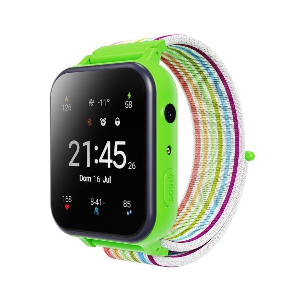 CANYON smart hodinky Alfie KW-37 GREEN, 1,69" IPS, IP66, Nano-SIM, obousměrné volání, 16 her, 512MB, MP3 Study&Game