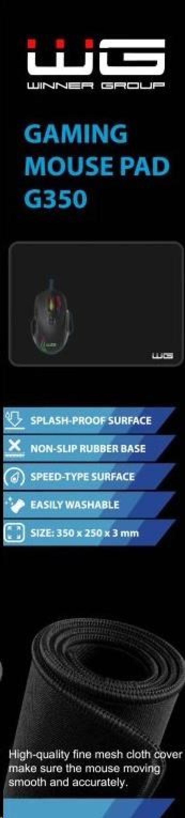 WG - Herní podložka pod myš WG3 / 350x250x3mm / black
