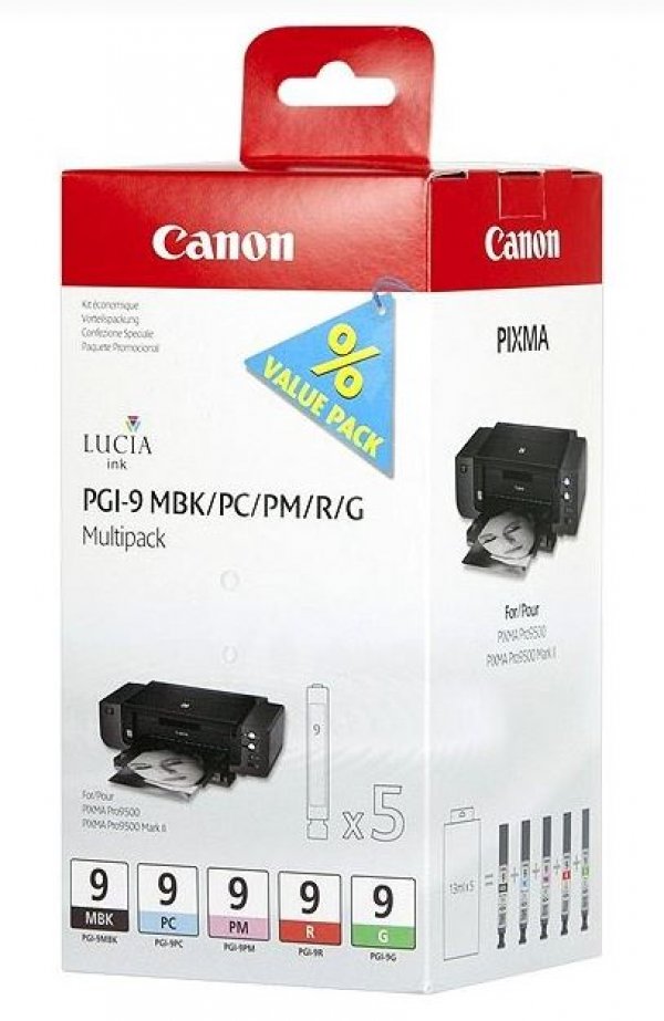 Náplň Canon PGI-9 MBK/PC/PM/R/G 5-pack