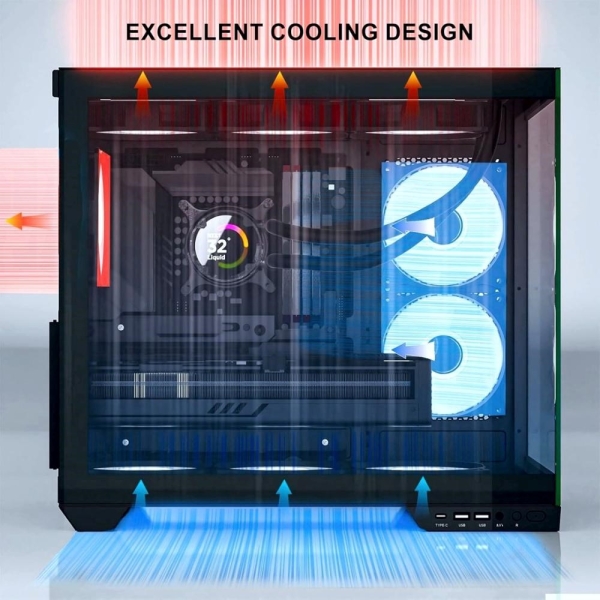 1stCOOL skříň DREAMER, Mid Tower, AU, USB 3.0, USB-C, černá