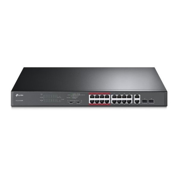 TP-Link CCTV switch TL-SL1218MP (16x100Mb/s, 2xGbE/2xSFP combo uplink, 16xPoE+, 250W)