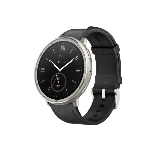 Amazfit Active 2 Round NFC/Silver/Elegant Band/Black Leather?v=1750017603