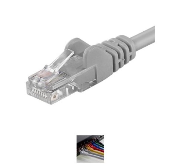 PREMIUMCORD Patch kabel UTP RJ45-RJ45 CAT5e 0.1m šedá