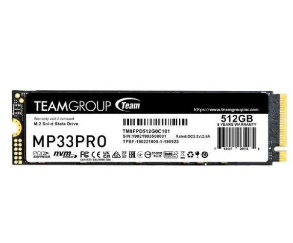 TEAMGROUP MP33 PRO SSD NVMe M.2 512GB PCIe Gen3x4 2280 (čtení max. 3400MB/s, zápis max. 2600MB/s)?v=1763851203