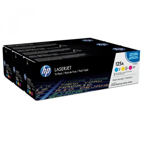 HP 125A CMY (CF373AM), multipack barevných tonerů do tiskárny  HP