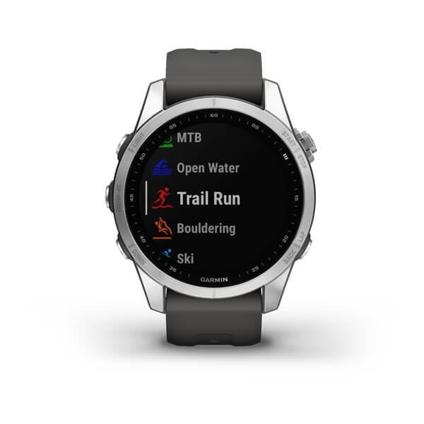 Garmin fenix 7s Glass, Silver/ Graphite Silicone Band, EU