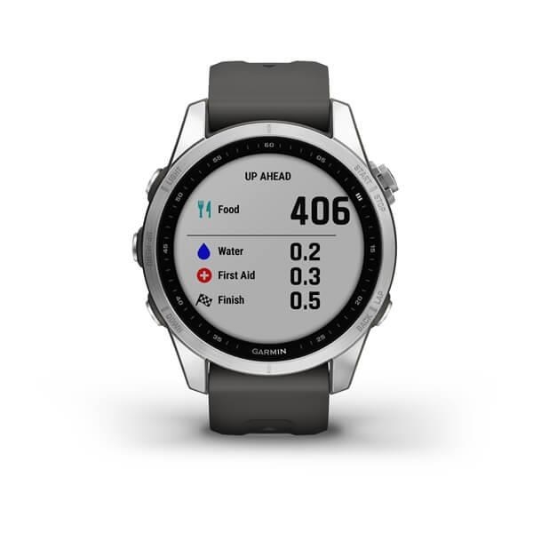 Garmin fenix 7s Glass, Silver/ Graphite Silicone Band, EU