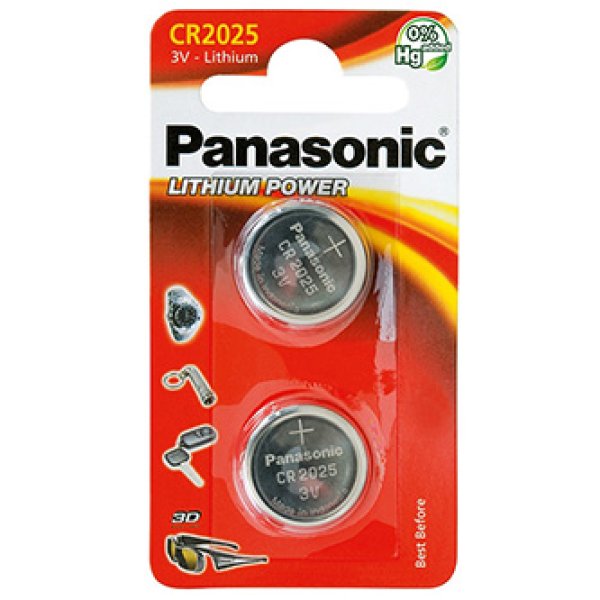 PANASONIC Lithiová baterie (knoflíková) CR-2025EL/2B  3V (Blistr 2ks)