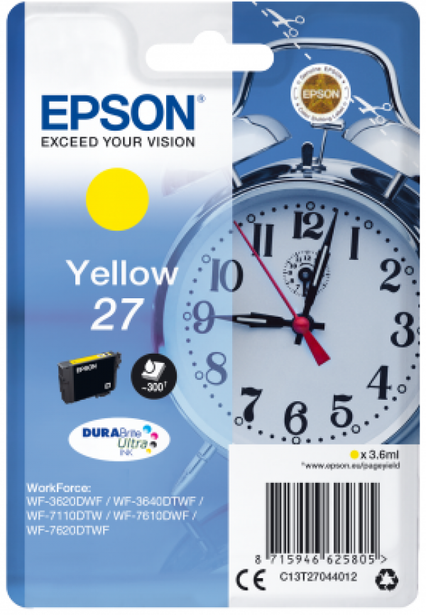 Náplň Epson 27, C13T27044012 žlutá