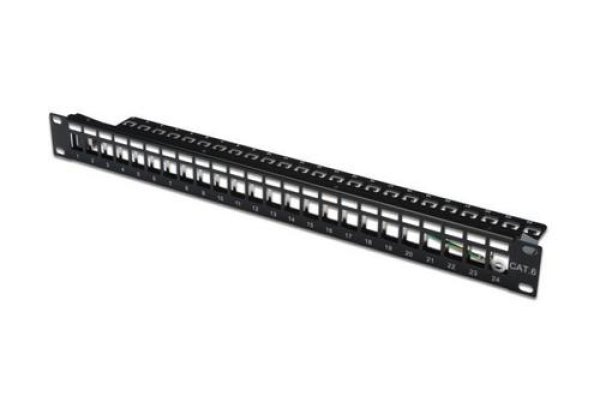 19" modulární stíněný patch panel XtendLan 24port, černý