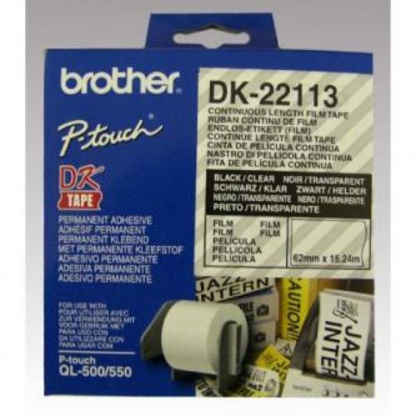 Brother filmová role 62mm x 15.24m, bílá, 1 ks, DK22113, pro tiskárny štítků