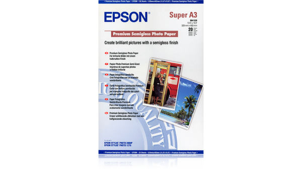 Epson Premium Semigloss Photo Paper, foto papír, pololesklý, bílý, Stylus Photo 1270, 2000P, A3+, 251 g/m2, 20 ks, C13S041328, ink?v=1750017603
