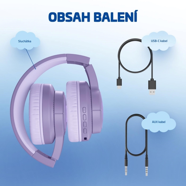 LAMAX GlowKid1 - dětská náhlavní sluchátka - pink