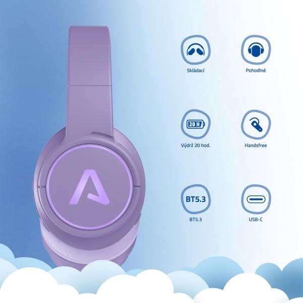 LAMAX GlowKid1 - dětská náhlavní sluchátka - pink