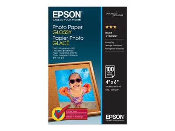 Fotopapír Epson Photo Paper (lesklý, bílý, 10x15, 4x6", 200g, C13S042548, ink) 100str.