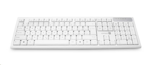 CONNECT IT Multimediální bezdrátová klávesnice, (+2x AAA baterie zdarma), CZ + SK verze, bílá