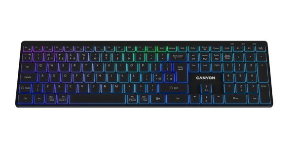 CANYON keyboard HKB-W11 EN/CS RGB Dual Mode Wireless Black