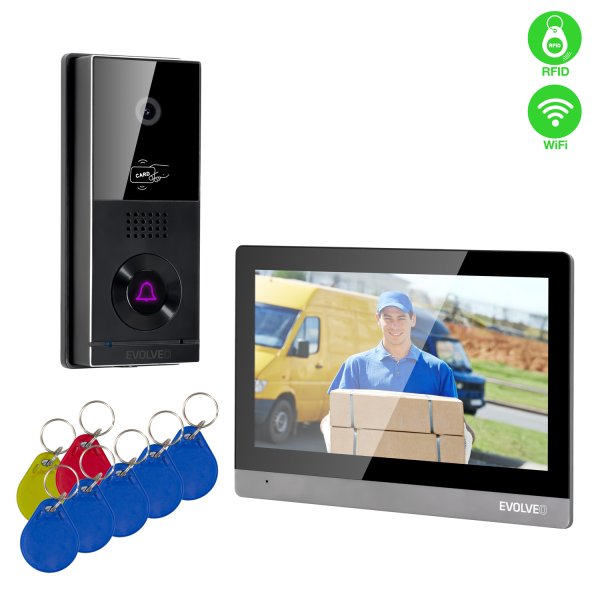 EVOLVEO DoorPhone AHD10, Sada domácího WiFi videotelefonu s ovládáním dveří a RFID, černo stříbrný 1?v=1750053604