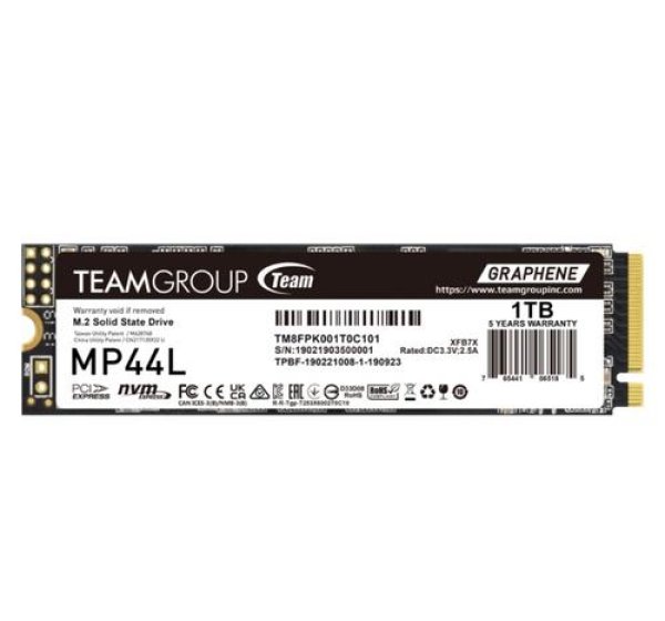 TEAMGROUP MP44L SSD NVMe M.2 1TBGB PCIe 4.0 Gen4x4 2280 (čtení max. 5000MB/s, zápis max. 4500MB/s)