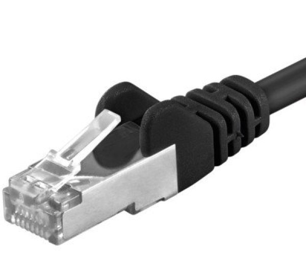 PREMIUMCORD Patch kabel CAT6a S-FTP, RJ45-RJ45, AWG 26/7 0,25m černá