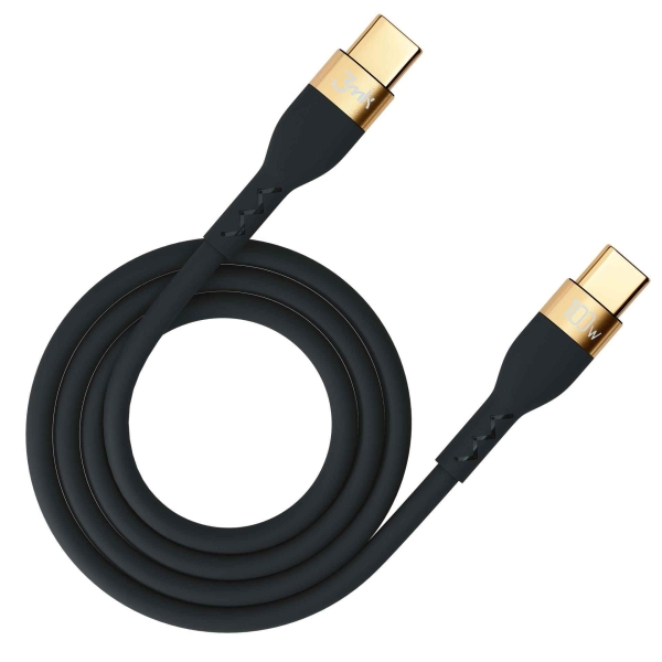 3mk datový kabel Hyper Silicone USB-C -> USB-C (PD), 100W 5A, 2 m, černá
