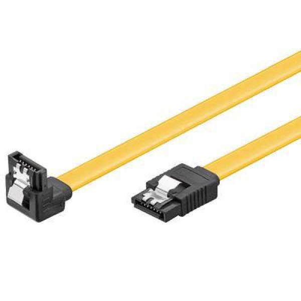 PREMIUMCORD Kabel SATA 3.0 datový 1m lomený 90°, kovové západky