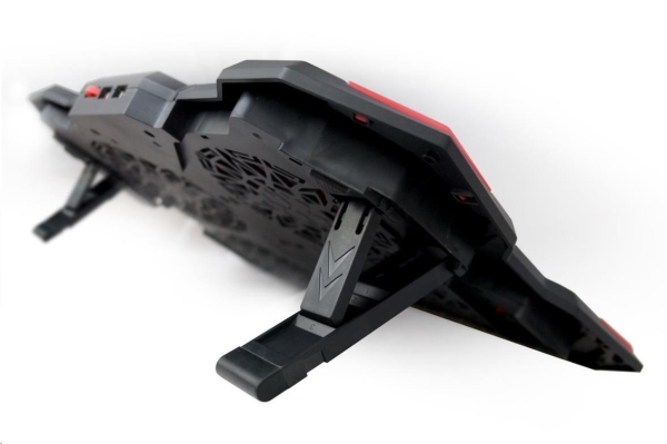 Chladící podložka C-TECH Zefyros (GCP-01R), casual gaming, 17,3'', červené podsvícení, regulace otáče