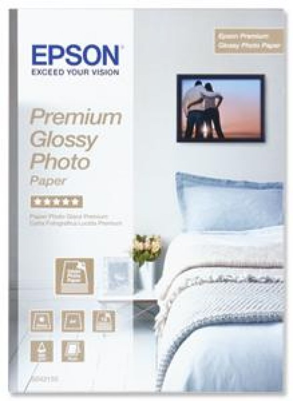 Epson Glossy Photo Paper, foto papír, lesklý, bílý, Stylus Color, Photo, Pro, A4, 255 g/m2, 15 ks, C13S042155, inkoustový