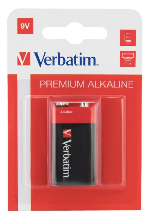 VERBATIM Alkalické baterie 9V, 1 PACK , 6LR61