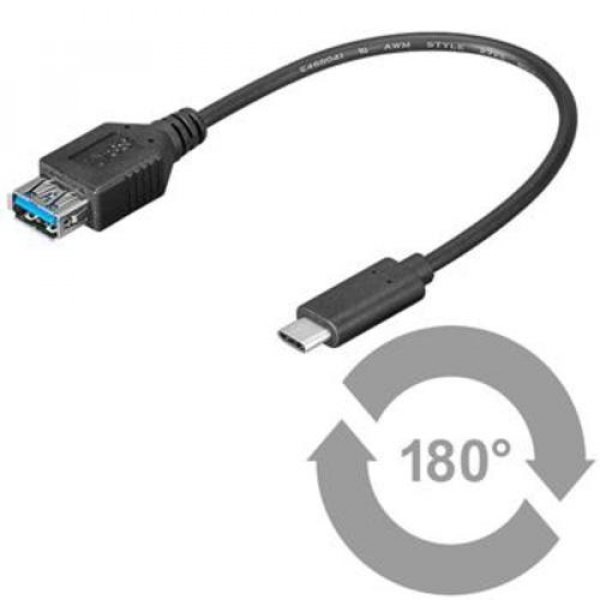 PREMIUMCORD Adaptér USB 3.1 C/male - USB 3.0 A/female, OTG, 0,2m