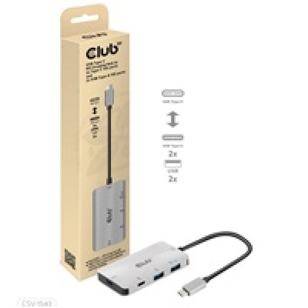 Club3D hub USB-C Gen2 PD na 2x USB-C 10G porty a 2x USB-A 10G porty?v=1750075202